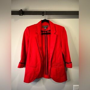 Suzy Shier red blazer, light shoulder padding. Size small. Like new condition